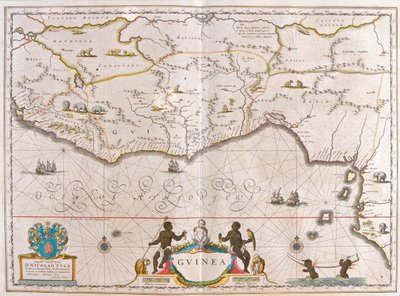 Guinea, teoksessa "Theatrum Orbis Terrarum, sive Atlas Novus", Willem Blaeu, Amsterdam. tekijältä Willem Blaeu