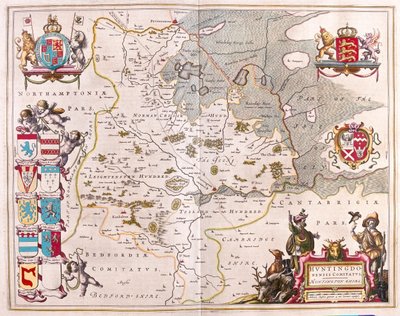 Huntington shire, teoksessa "Theatrum Orbis Terrarum, sive Atlas Novus", kirjoittanut Willem Blaeu, Amsterdam. tekijältä Willem Blaeu