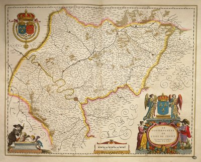 Ile-de-France, Ranskan saari Willem Bleaun Theatrum Orbis Terrarumilta, Amsterdam tekijältä Willem Blaeu