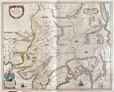 Iranista Tiibetin kautta ja Pohjois-Intiasta Burmaan, Willem Blaeun "Theatrum Orbis Terrarum, sive Atlas Novus", Amsterdam. tekijältä Willem Blaeu