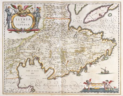 Istria, teoksessa "Theatrum Orbis Terrarum, sive Atlas Novus", kirjoittanut Willem Blaeu, Amsterdam. tekijältä Willem Blaeu