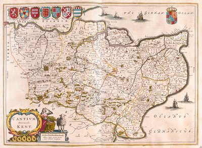 Kent, teoksessa "Theatrum Orbis Terrarum, sive Atlas Novus", Willem Blaeu, Amsterdam. tekijältä Willem Blaeu
