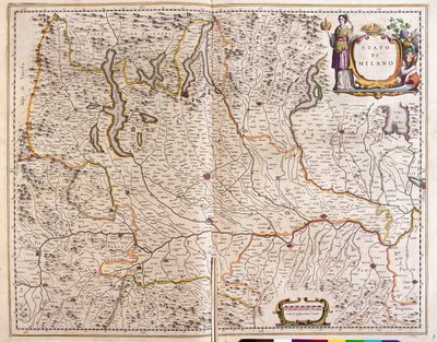 Lombardia, Italia, Willem Blaeun teoksessa "Theatrum Orbis Terrarum, sive Atlas Novus", Amsterdam. tekijältä Willem Blaeu