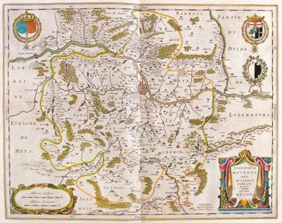 Lorraine, Metz, Willem Blaeun teoksessa "Theatrum Orbis Terrarum, sive Atlas Novus", Amsterdam. tekijältä Willem Blaeu