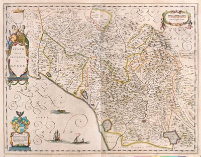 Lucca, Italia, Willem Blaeun teoksessa "Theatrum Orbis Terrarum, sive Atlas Novus", Amsterdam. tekijältä Willem Blaeu