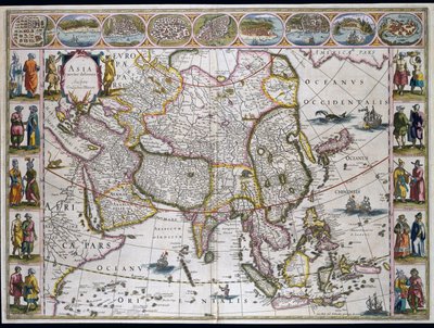 Aasian kartta. Willem Janszoon Blaeun atlaslautanen tekijältä Willem Blaeu