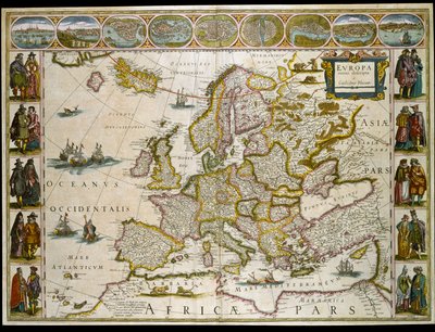 Euroopan kartta. (kaiverrus tekijältä Willem Blaeu