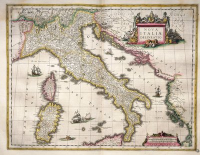 Italian kartta, Theatrum Orbis Terrarum, Willem Blaeu, Amsterdam tekijältä Willem Blaeu