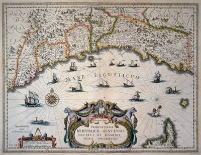 Genovan tasavallan kartta, Italia tekijältä Willem Blaeu