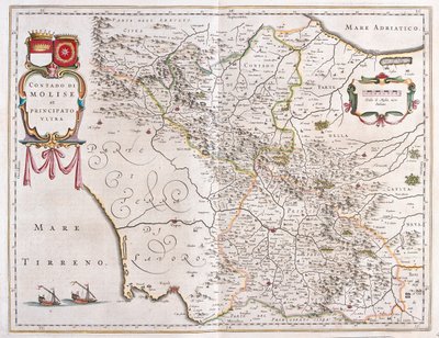 Molise, Benevento, Avellino, Italia,julkaisussa "Theatrum Orbis Terrarum, sive Atlas Novus", Willem Blaeu, Amsterdam. tekijältä Willem Blaeu