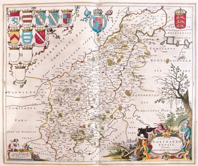 Northampton shire, Willem Blaeun teoksessa "Theatrum Orbis Terrarum, sive Atlas Novus", Amsterdam. tekijältä Willem Blaeu