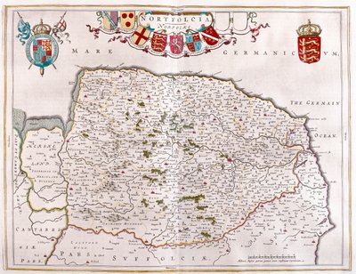 Northfolk, teoksessa "Theatrum Orbis Terrarum, sive Atlas Novus", Willem Blaeu, Amsterdam. tekijältä Willem Blaeu
