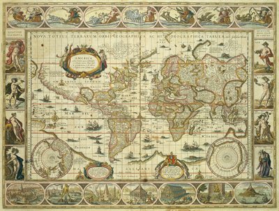 Nova Orbis Geographica ac Totius Terrarum Hydrographica, Willem Janszoon Blaeu (1571-1638), Amsterdam tekijältä Willem Blaeu