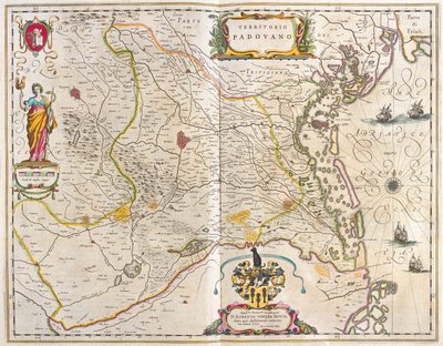 Padova, Italia, Willem Blaeun teoksessa "Theatrum Orbis Terrarum, sive Atlas Novus", Amsterdam. tekijältä Willem Blaeu