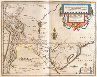 Paraguay ja Rio d la Plata, teoksessa "Theatrum Orbis Terrarum, sive Atlas Novus", Willem Blaeu, Amsterdam. tekijältä Willem Blaeu