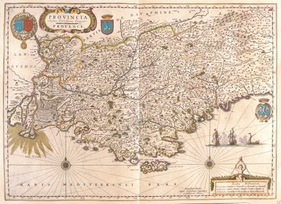 Provence, teoksessa "Theatrum Orbis Terrarum, sive Atlas Novus", Willem Blaeu, Amsterdam. tekijältä Willem Blaeu