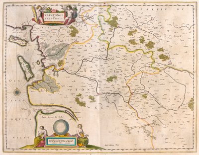Saintonge ja Angoumois, Charente-Maritime, julkaisussa "Theatrum Orbis Terrarum, sive Atlas Novus", Willem Blaeu, Amsterdam. tekijältä Willem Blaeu