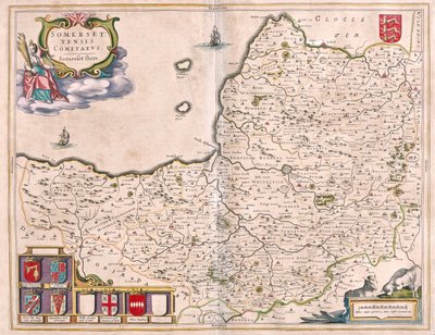Somerset, teoksessa "Theatrum Orbis Terrarum, sive Atlas Novus", Willem Blaeu, Amsterdam. tekijältä Willem Blaeu