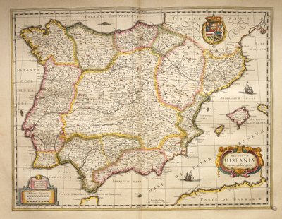Espanja Willem Bleaun Theatrum Orbis Terrarumilta Amsterdamista tekijältä Willem Blaeu