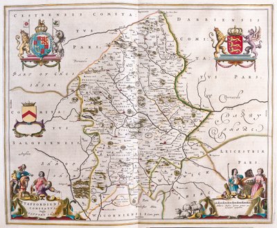Staffordshire, n "Theatrum Orbis Terrarum, sive Atlas Novus", Willem Blaeu, Amsterdam. tekijältä Willem Blaeu
