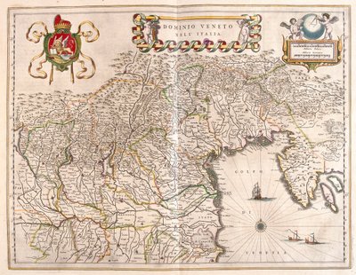 Veneton Terriory ja Terviso, Italia, Willem Blaeun teoksessa "Theatrum Orbis Terrarum, sive Atlas Novus", Amsterdam. tekijältä Willem Blaeu