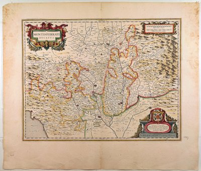 Monferraton herttuakunta, Willem Blaeun kartta, Amsterdam, Kuparikaiverrus tekijältä Willem Blaeu