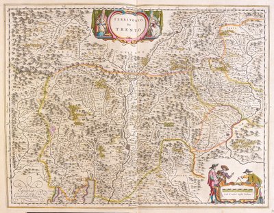 Trento, Italia, Willem Blaeun "Theatrum Orbis Terrarum, sive Atlas Novus" -teoksessa, Amsterdam. tekijältä Willem Blaeu