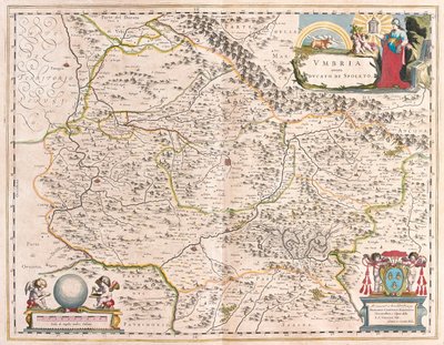 Umbria, Italia, Willem Blaeun teoksessa "Theatrum Orbis Terrarum, sive Atlas Novus", Amsterdam. tekijältä Willem Blaeu