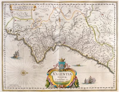 Valencia, teoksessa "Theatrum Orbis Terrarum, sive Atlas Novus", Willem Blaeu, Amsterdam. tekijältä Willem Blaeu