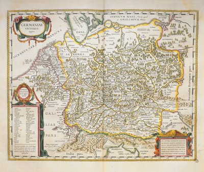 Veteris Saksa Willem Bleaun Theatrum Orbis Terrarumilta Amsterdamista tekijältä Willem Blaeu