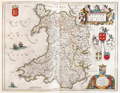 Wales, teoksessa "Theatrum Orbis Terrarum, sive Atlas Novus", Willem Blaeu, Amsterdam. tekijältä Willem Blaeu
