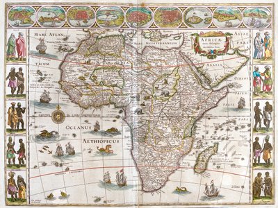 Afrikka, teoksessa "Theatrum Orbis Terrarum, sive Atlas Novus", kirjoittanut Willem Blaeu, Amsterdam. tekijältä Willem Blaeu