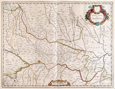 Cremonan kaupunki, Italia, Willem Blaeun "Theatrum Orbis Terrarum, sive Atlas Novus" -teoksessa, Amsterdam tekijältä Willem Blaeu
