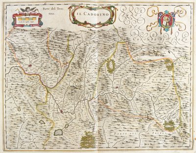 il Cadore (Veneto) Italia, julkaisussa "Theatrum Orbis Terrarum, sive Atlas Novus" (Willem Blaeu, Amsterdam). tekijältä Willem Blaeu