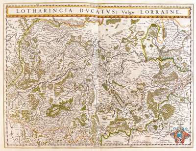 llorraine, teoksessa "Theatrum Orbis Terrarum, sive Atlas Novus", kirjoittanut Willem Blaeu, Amsterdam. tekijältä Willem Blaeu