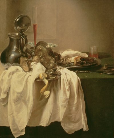 Asetelma (öljy kankaalle) tekijältä Willem Claesz. Heda