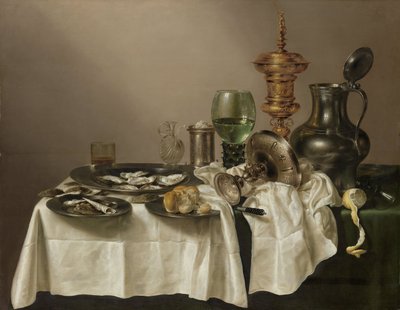 Asetelma kullatulla kupilla, 1635 tekijältä Willem Claesz. Heda