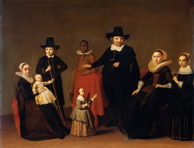Perheryhmä mustan miehen kanssa tekijältä Willem Cornelisz Duyster