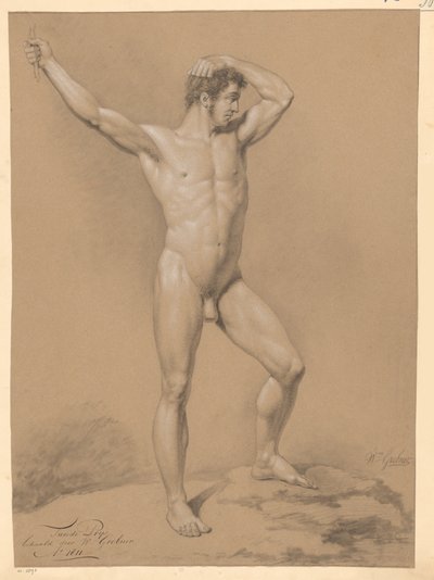 Seisova miesalasti edestä katsottuna (2. palkinto 1811) tekijältä Willem Grebner