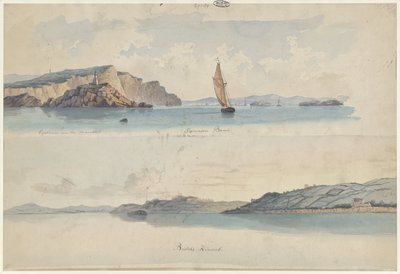 Kaksi englantilaista rannikkonäkymää: Swansea Bay ja Bristolin kanava tekijältä Willem Gruyter jr.