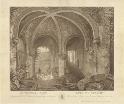 Figuurit Manenburgin holvin alla, Utrecht Manenburgin linnoitus Utrechtissa (sarjan nimi) tekijältä Willem Hendrik Hoogkamer