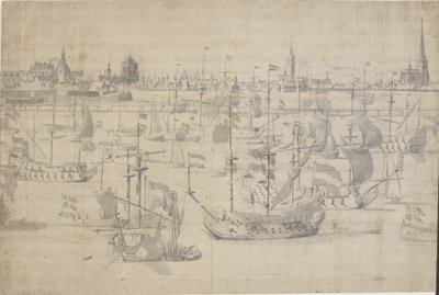 Hollannin laivasto Copenhagen Red 1658 -aluksella tekijältä Willem I van de Velde