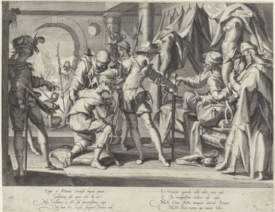 Hollannin kreivi Vilhelm III määrää ulosottomiehensä mestaus Thronus Justitiae (sarjan nimi) tekijältä Willem Isaacsz. van Swanenburg