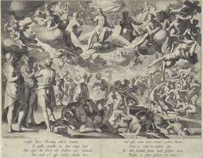 Laatste Oordeel Throne of Justice (sarjan nimi) tekijältä Willem Isaacsz. van Swanenburg