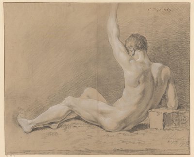 istuva alaston mies, takaa katsottuna (1. palkinto 1769) tekijältä Willem Joseph Laquy