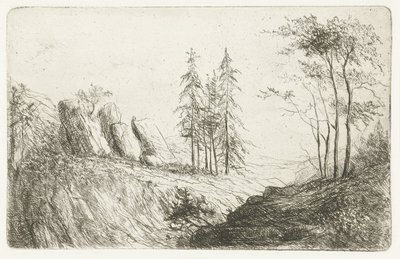 Vuoristomaisema puilla tekijältä Willem Matthias Jan van Dielen