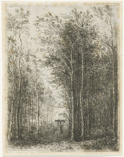 Metsämaisema puunkeräilijöillä tekijältä Willem Matthias Jan van Dielen