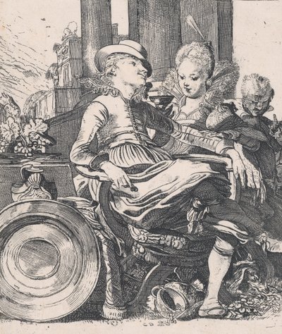 Rakastunut pariskunta: Lucelle ja Ascagnes, 1616. tekijältä Willem Pietersz. Buytewech