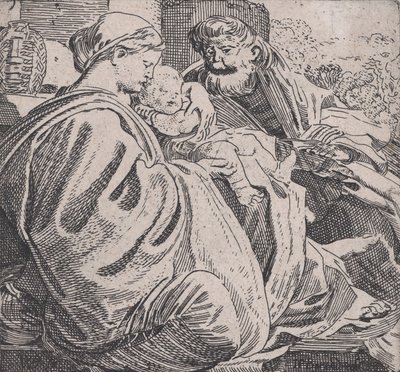 La Sagrada Família descansant, ca. 1615. finlandès tekijältä Willem Pietersz. Buytewech