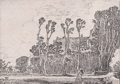 Kylväjä, Verscheyden Landtschapjes Various Little Landscapes, levy 5, ca. 1616. tekijältä Willem Pietersz. Buytewech
